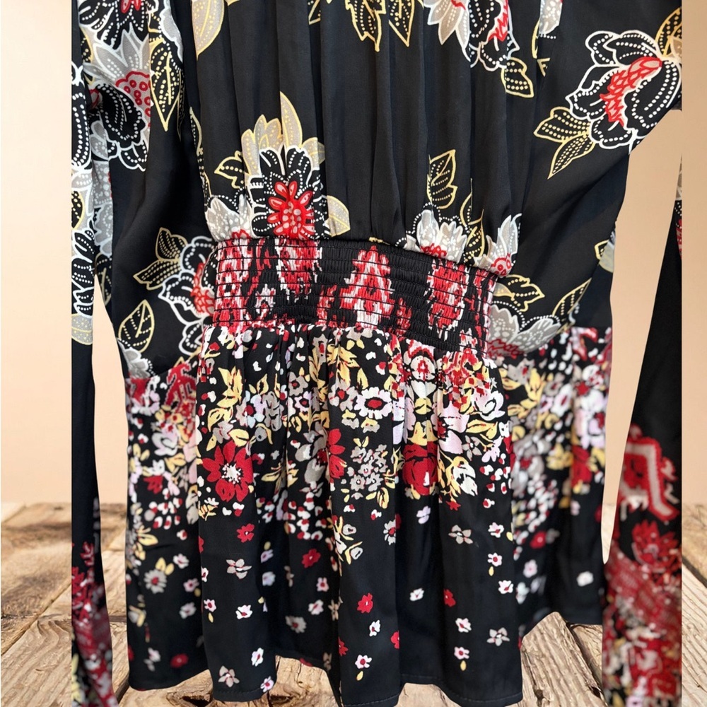 Free People Black and Red Floral Blouse - Picture 8 of 8